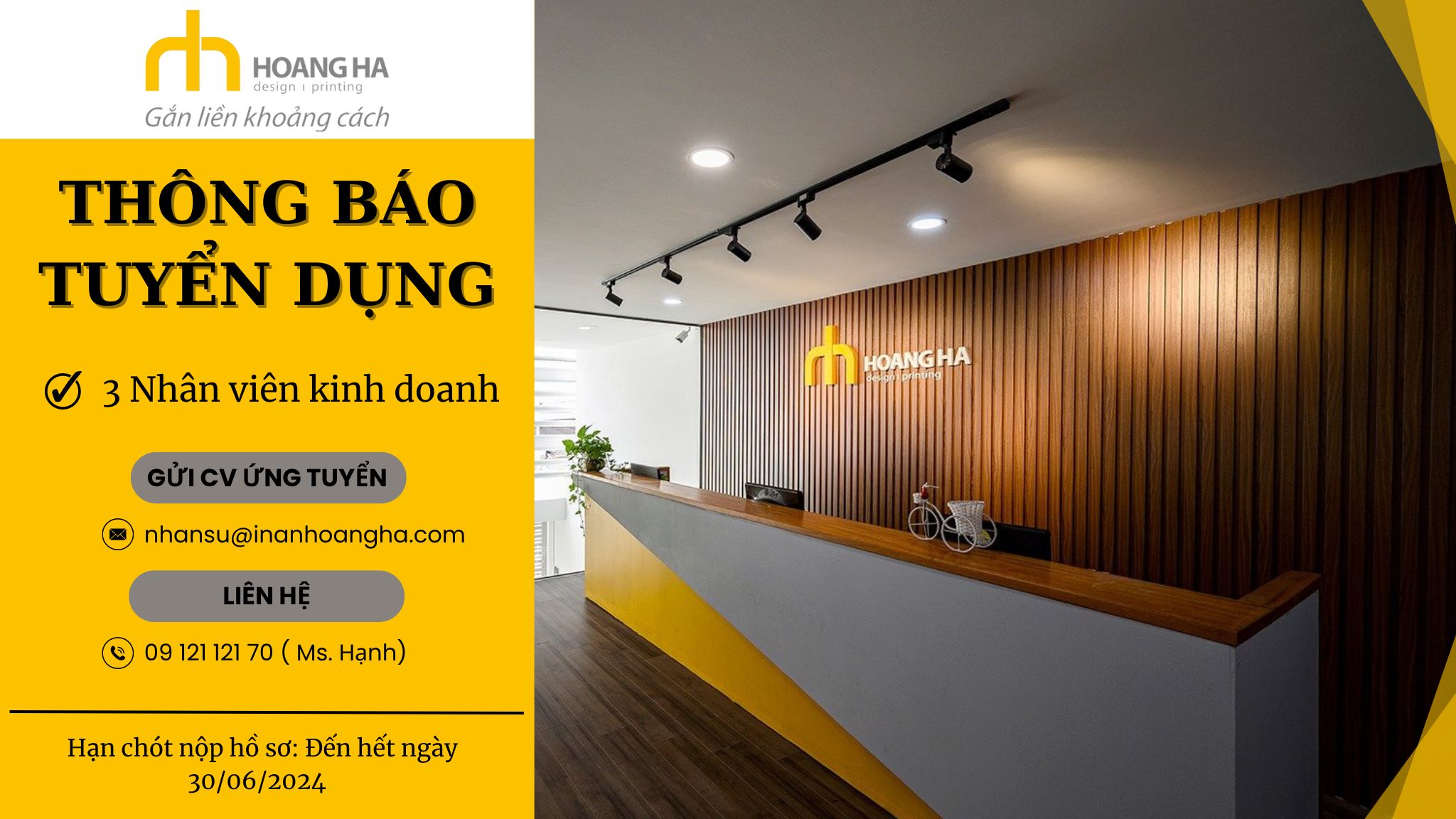 Quảng Cáo Hoàng Hà Tìm Kiếm 3 Thành Viên Team Kinh Doanh