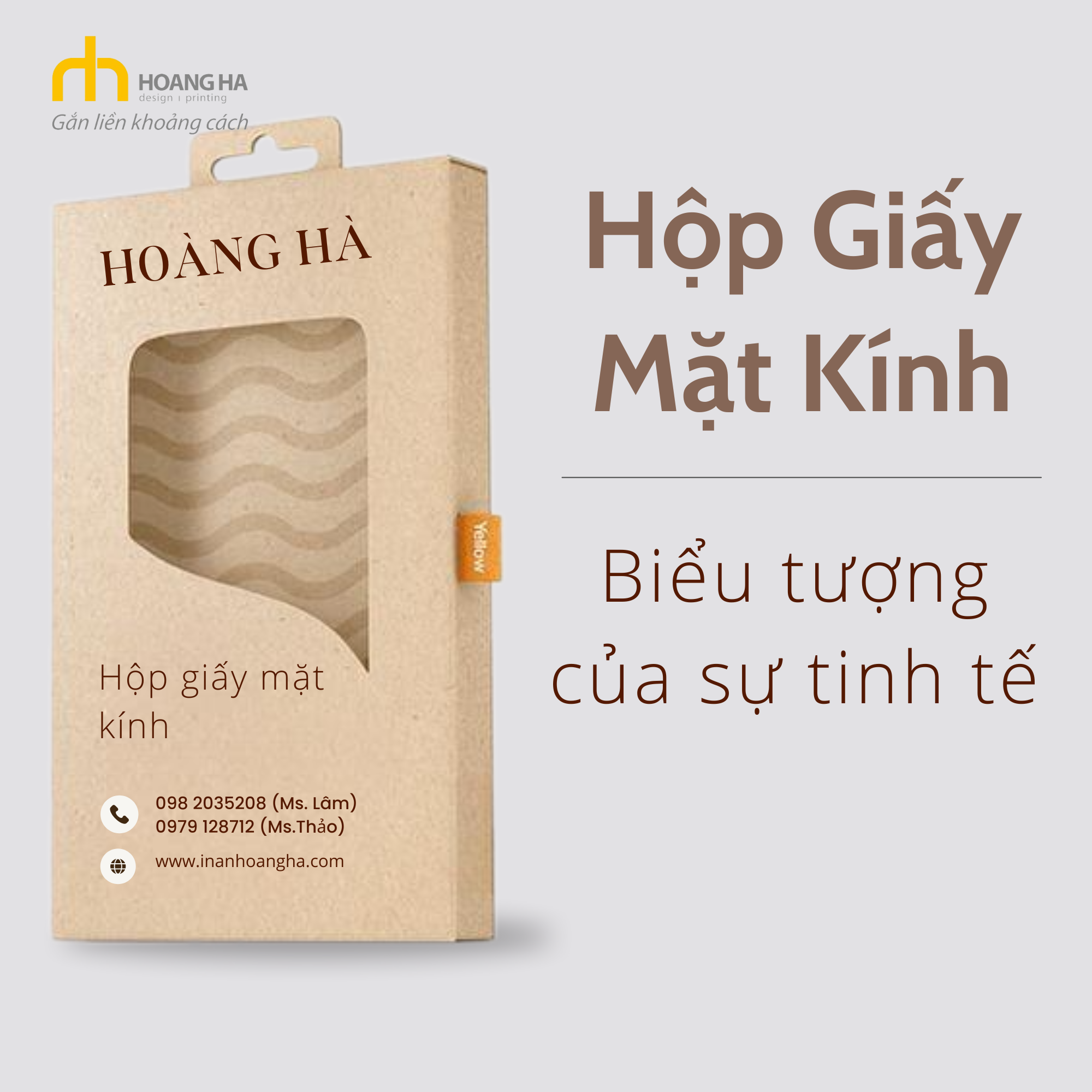 Các mẫu hộp giấy mặt kính tại Quảng cáo Hoàng Hà