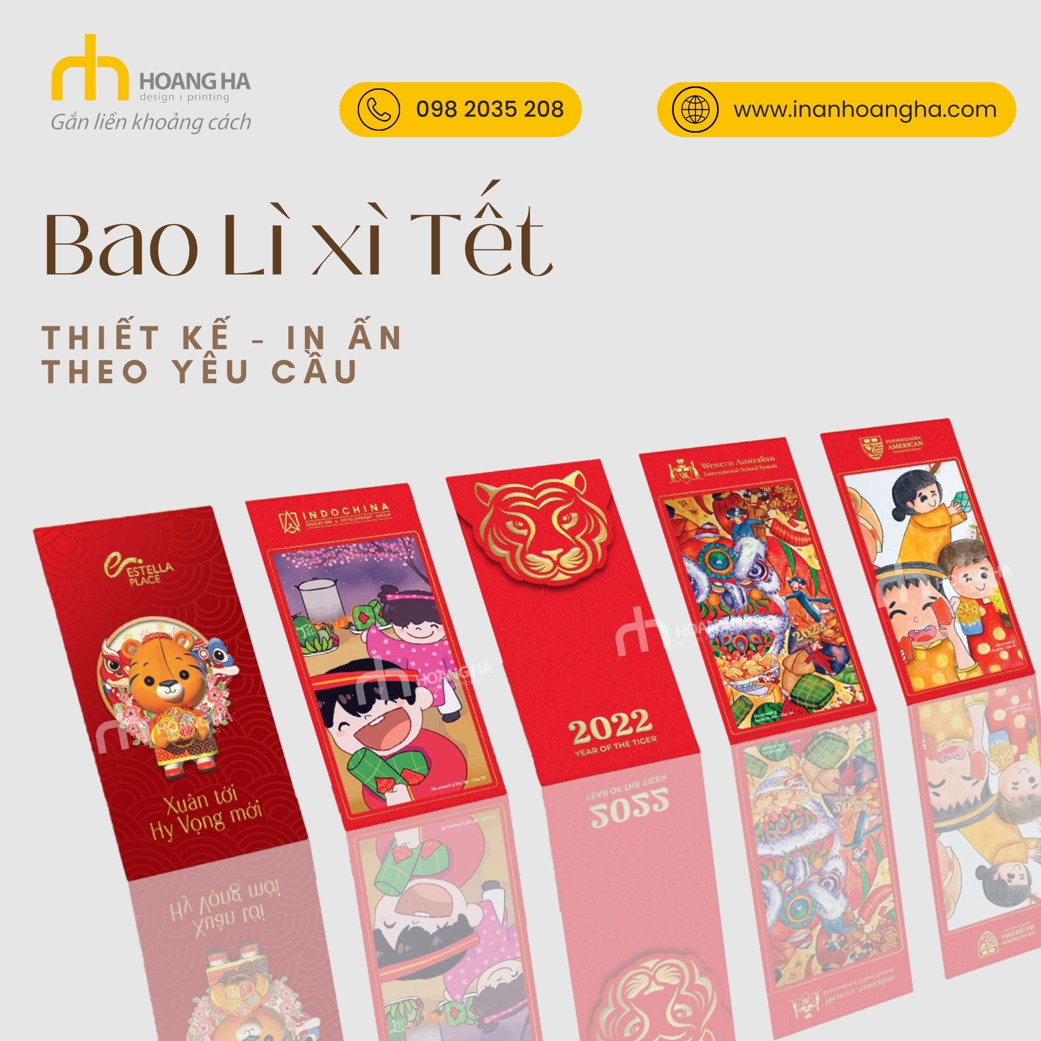 Mẫu thiết kế bao lì xì Hoàng Hà